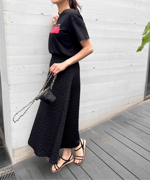 PICCIN（ピッチン）の「ラバープリントTシャツ（Tシャツ/カットソー・レディース・ブラック/オフホワイト/ブルー・M）」の8枚目の写真