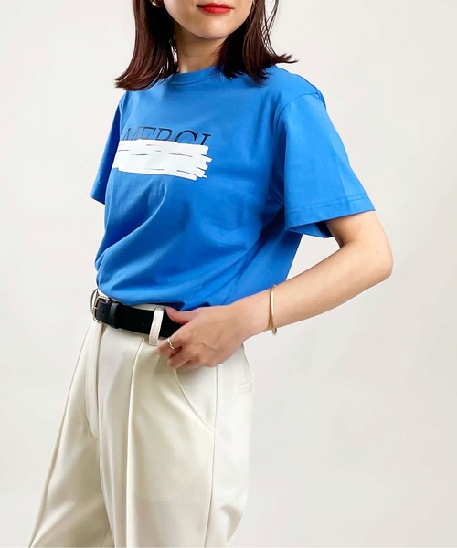 PICCIN（ピッチン）の「ラバープリントTシャツ（Tシャツ/カットソー・レディース・ブラック/オフホワイト/ブルー・M）」の22枚目の写真