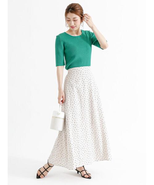 Te chichi（テチチ）の「麻混変形ドットロングフレアスカート（スカート・レディース・ベージュ/ブラウン・F）」の15枚目の写真