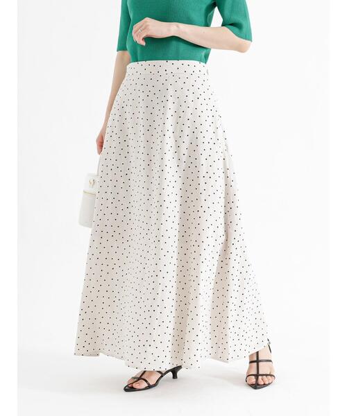 Te chichi（テチチ）の「麻混変形ドットロングフレアスカート（スカート・レディース・ベージュ/ブラウン・F）」の16枚目の写真