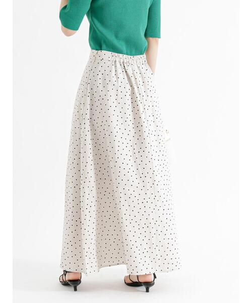 Te chichi（テチチ）の「麻混変形ドットロングフレアスカート（スカート・レディース・ベージュ/ブラウン・F）」の18枚目の写真