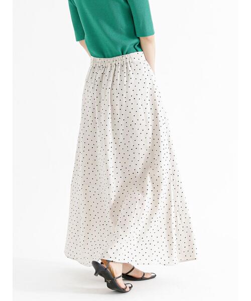 Te chichi（テチチ）の「麻混変形ドットロングフレアスカート（スカート・レディース・ベージュ/ブラウン・F）」の19枚目の写真
