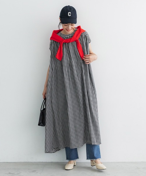 coca(coca)(コカ)の「ギンガムチェックフレアワンピース(ワンピース・レディース・ブラック・ONE SIZE)」の8枚目の写真