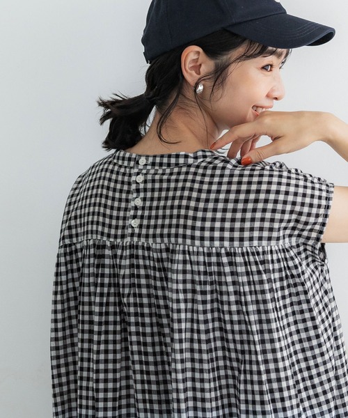coca(coca)(コカ)の「ギンガムチェックフレアワンピース(ワンピース・レディース・ブラック・ONE SIZE)」の6枚目の写真