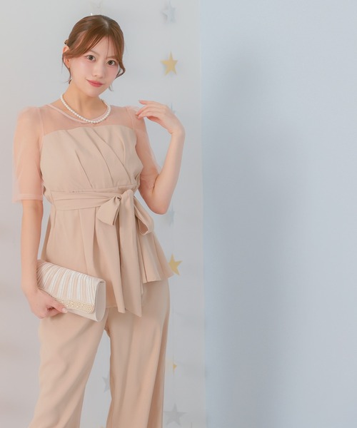 パーティードレス 結婚式 パンツスタイル セットアップ カシュクール