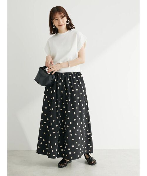 ELENCARE DUE（エレンカーレデュエ）の「・ELENCARE　DUE　ドットタフタスカート（スカート・レディース・アイボリー/ブラック・FREE）」の4枚目の写真