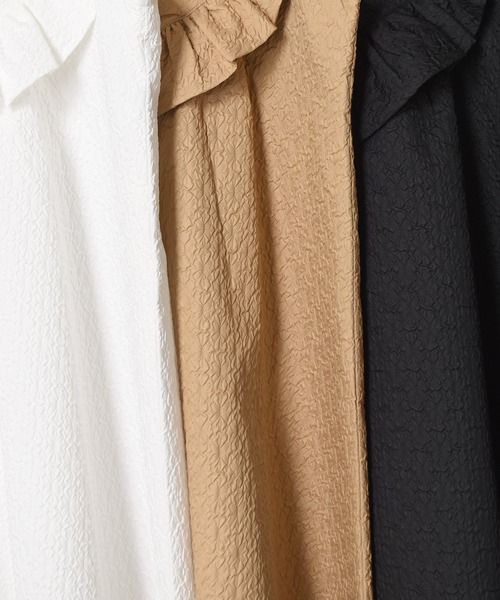 w closet（ダブルクローゼット）の「ふくれジャガードフリルワンピース（ジャンパースカート・レディース・ベージュ/ホワイト/ブラック・FREE）」の12枚目の写真