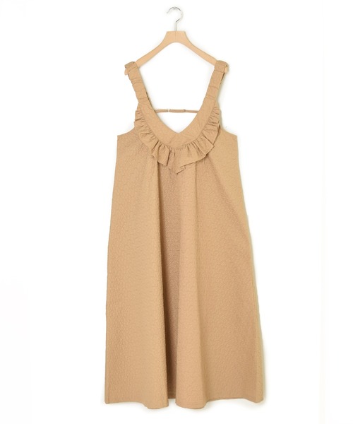 w closet（ダブルクローゼット）の「ふくれジャガードフリルワンピース（ジャンパースカート・レディース・ベージュ/ホワイト/ブラック・FREE）」の17枚目の写真