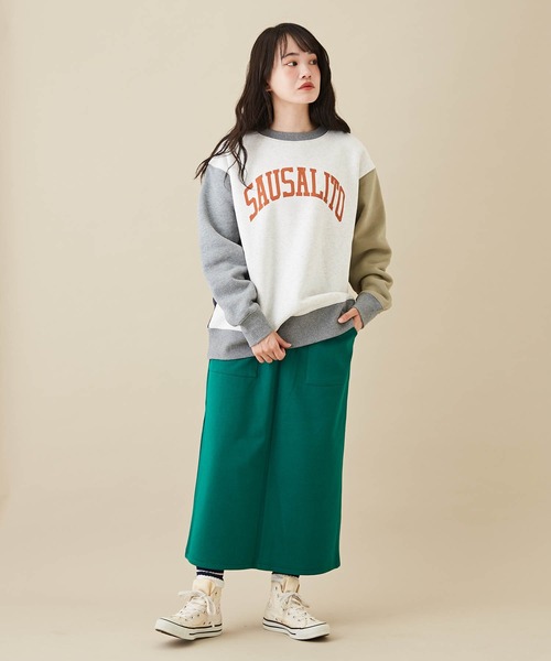 CUBE SUGAR（キューブシュガー）の「無地カットツイルイージーベイカースカート（スカート・レディース・キャメル/グリーン/ワイン/ブラック・M）」の8枚目の写真