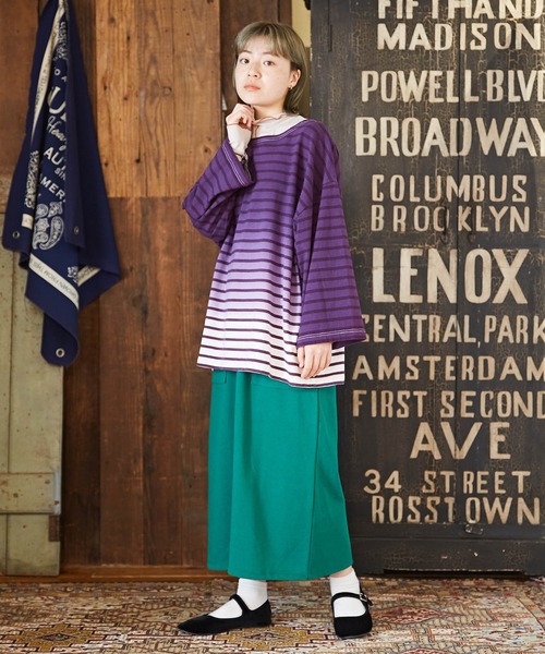 CUBE SUGAR（キューブシュガー）の「無地カットツイルイージーベイカースカート（スカート・レディース・キャメル/グリーン/ワイン/ブラック・M）」の12枚目の写真