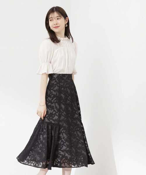 PROPORTION BODY DRESSING（プロポーションボディドレッシング）の「フラワージャガードスカート / 1213220703（スカート・レディース・ブラック/ホワイト系その他/ダークグレー・SMALL/MEDIUM）」の11枚目の写真