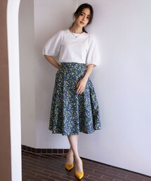 【23AW】フラワープリント ドラマティック スカート