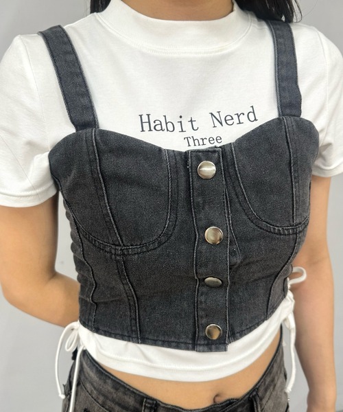 WHO'S WHO gallery（フーズフーギャラリー）の「デニムビスチェ（その他トップス・レディース・サックスブルー/ブラック・FREE）」の12枚目の写真