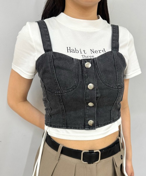 WHO'S WHO gallery（フーズフーギャラリー）の「デニムビスチェ（その他トップス・レディース・サックスブルー/ブラック・FREE）」の10枚目の写真