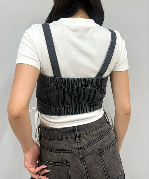 WHO'S WHO gallery（フーズフーギャラリー）の「デニムビスチェ（その他トップス・レディース・サックスブルー/ブラック・FREE）」の14枚目の写真