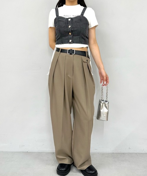 WHO'S WHO gallery（フーズフーギャラリー）の「デニムビスチェ（その他トップス・レディース・サックスブルー/ブラック・FREE）」の7枚目の写真