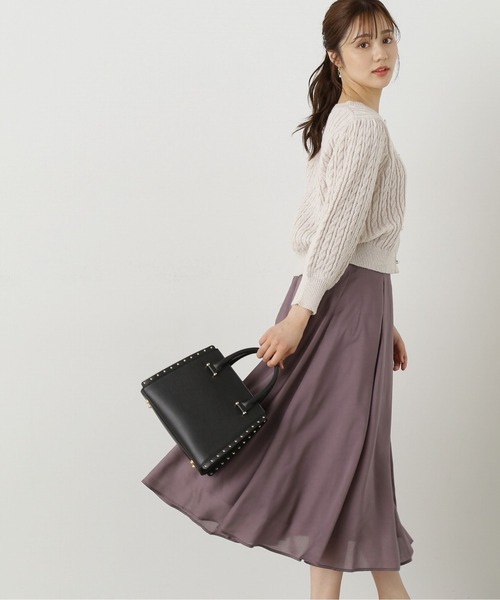 PROPORTION BODY DRESSING(プロポーションボディドレッシング)の「<E>シアータックフレアスカート / 1213227800(スカート・レディース・ベージュ/ダークグレー/ピンク・MEDIUM/SMALL)」の4枚目の写真