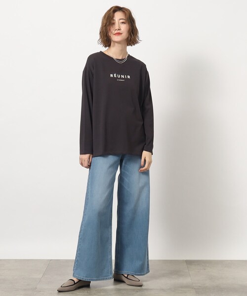 grove（グローブ）の「◆1枚あると便利なベーシック大人ロングTシャツ（Tシャツ/カットソー・レディース・アイボリー系/チャコール/ベージュ系その他4/アイボリー・02/03/04/01/05）」の5枚目の写真