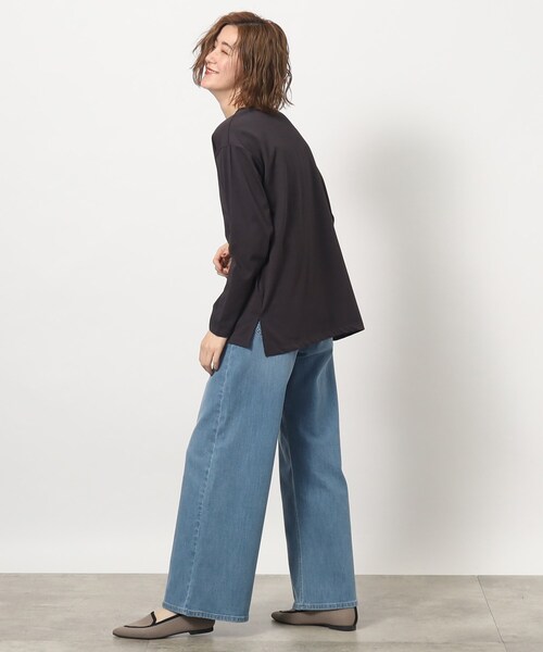 grove（グローブ）の「◆1枚あると便利なベーシック大人ロングTシャツ（Tシャツ/カットソー・レディース・アイボリー系/チャコール/ベージュ系その他4/アイボリー・02/03/04/01/05）」の6枚目の写真