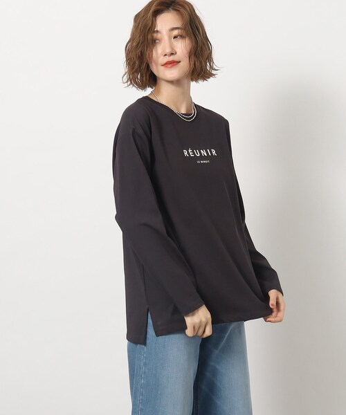 grove（グローブ）の「◆1枚あると便利なベーシック大人ロングTシャツ（Tシャツ/カットソー・レディース・アイボリー系/チャコール/ベージュ系その他4/アイボリー・02/03/04/01/05）」の9枚目の写真