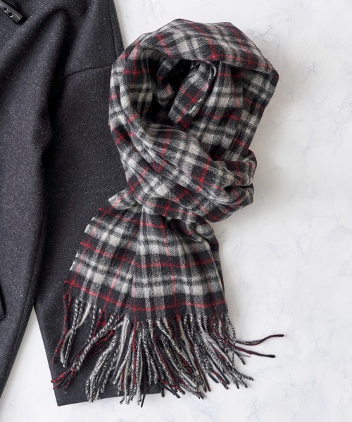 【WEB限定】大判ソリッドウールマフラー/大判チェックウールマフラー