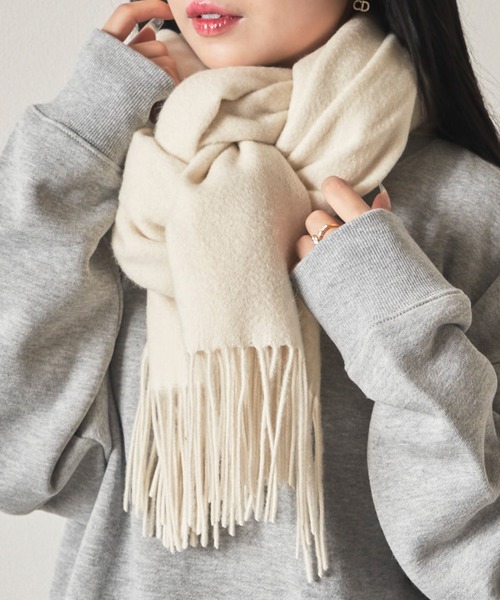 【WEB限定】大判ソリッドウールマフラー/大判チェックウールマフラー