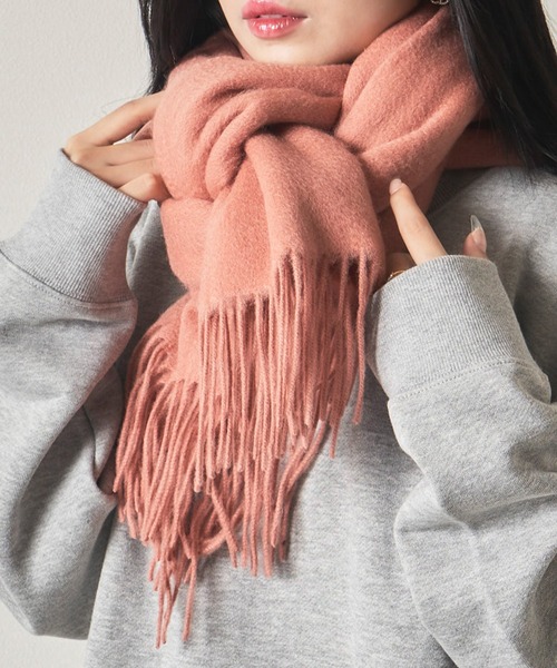 【WEB限定】大判ソリッドウールマフラー/大判チェックウールマフラー