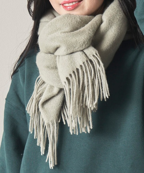 【WEB限定】大判ソリッドウールマフラー/大判チェックウールマフラー