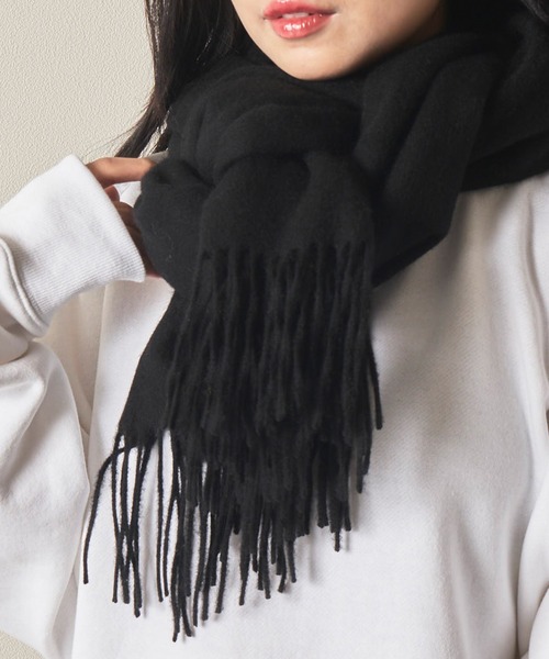 【WEB限定】大判ソリッドウールマフラー/大判チェックウールマフラー