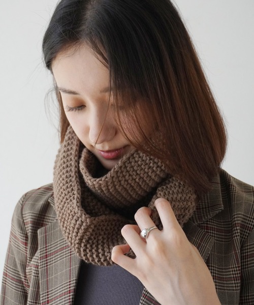 Port（ポート）の「ベーシック デザイン ニット スヌード / ネックウォーマー #_（ネックウォーマー/スヌード・レディース・ブラック/ホワイト/グレー/ベージュ/ブラウン/レッド・FREE）」の4枚目の写真