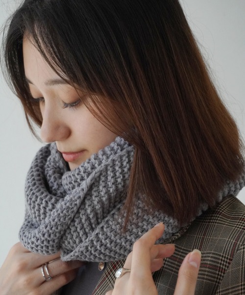 Port（ポート）の「ベーシック デザイン ニット スヌード / ネックウォーマー #_（ネックウォーマー/スヌード・レディース・ブラック/ホワイト/グレー/ベージュ/ブラウン/レッド・FREE）」の3枚目の写真