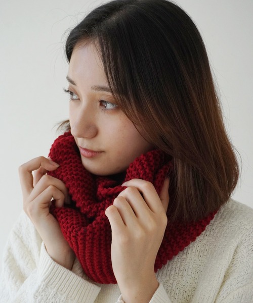 Port（ポート）の「ベーシック デザイン ニット スヌード / ネックウォーマー #_（ネックウォーマー/スヌード・レディース・ブラック/ホワイト/グレー/ベージュ/ブラウン/レッド・FREE）」の6枚目の写真