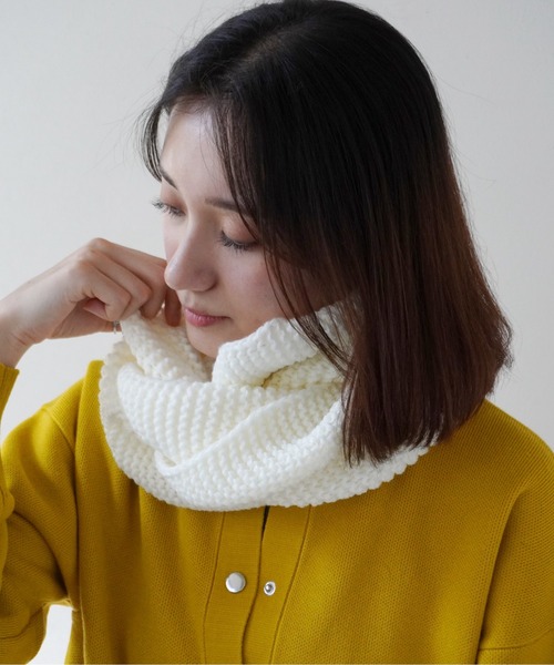 Port（ポート）の「ベーシック デザイン ニット スヌード / ネックウォーマー #_（ネックウォーマー/スヌード・レディース・ブラック/ホワイト/グレー/ベージュ/ブラウン/レッド・FREE）」の2枚目の写真