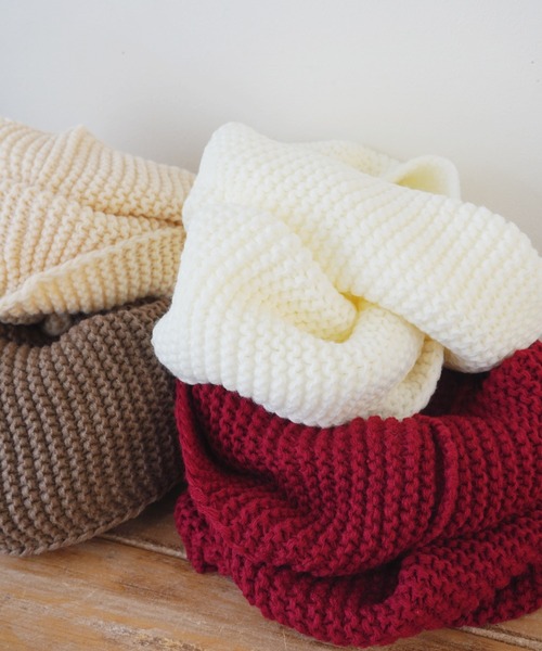 Port（ポート）の「ベーシック デザイン ニット スヌード / ネックウォーマー #_（ネックウォーマー/スヌード・レディース・ブラック/ホワイト/グレー/ベージュ/ブラウン/レッド・FREE）」の16枚目の写真