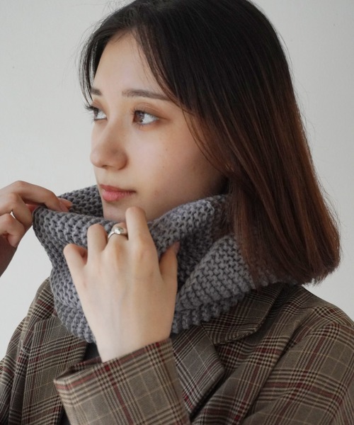 Port（ポート）の「ベーシック デザイン ニット スヌード / ネックウォーマー #_（ネックウォーマー/スヌード・レディース・ブラック/ホワイト/グレー/ベージュ/ブラウン/レッド・FREE）」の19枚目の写真