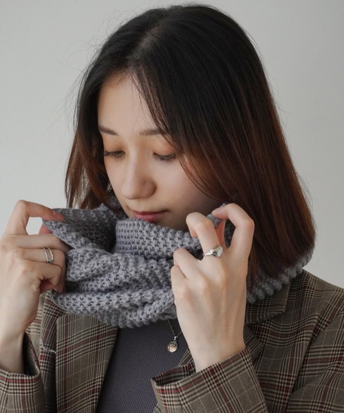 Port（ポート）の「ベーシック デザイン ニット スヌード / ネックウォーマー #_（ネックウォーマー/スヌード・レディース・ブラック/ホワイト/グレー/ベージュ/ブラウン/レッド・FREE）」の20枚目の写真