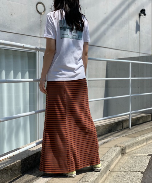 mi via loca（ミヴィアロカ）の「セルフカットリブフレアスカート（スカート・レディース・ピンク/ブルー/ホワイト×ブラック/ブラック/ブラウン系・FREE）」の17枚目の写真