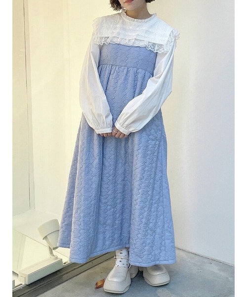 merry jenny(メリージェニー)の「paddedキャミワンピース(ワンピース・レディース・ブラック/アイボリー/ブルー・FREE)」の1枚目の写真