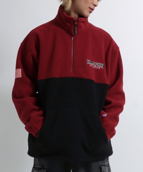 セール】Champion（チャンピオン）フリース ハーフジップ アノラック