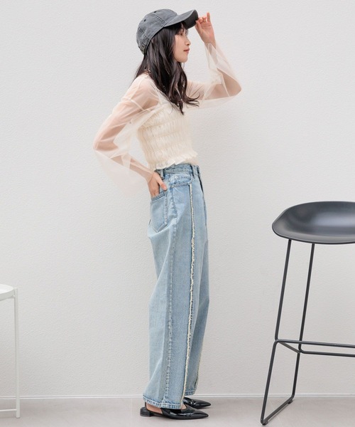 LOWRYS FARM（ローリーズファーム）の「レイヤードチュール２Ｐ 979255（Tシャツ/カットソー・レディース・ブラック/ベージュ/アイボリー/グレー・FREE）」の12枚目の写真