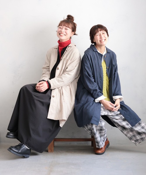 洗いざらしたリネンな羽織り（ステンカラーコート）｜soulberry