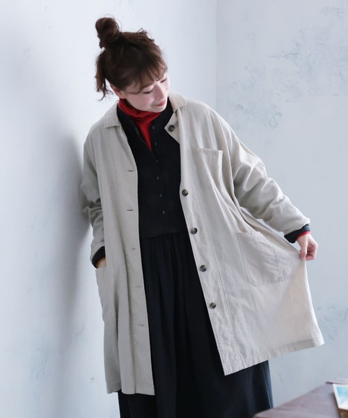 洗いざらしたリネンな羽織り（ステンカラーコート）｜soulberry
