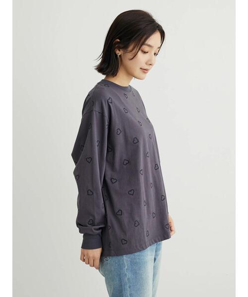 Green　Parks（グリーンパークス）の「・Double　Flags　ハート刺繍ロンT（Tシャツ/カットソー・レディース・ブラック/アイボリー/チャコールグレー・FREE）」の22枚目の写真