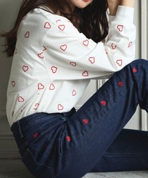 ・Double Flags ハート刺繍ロンT