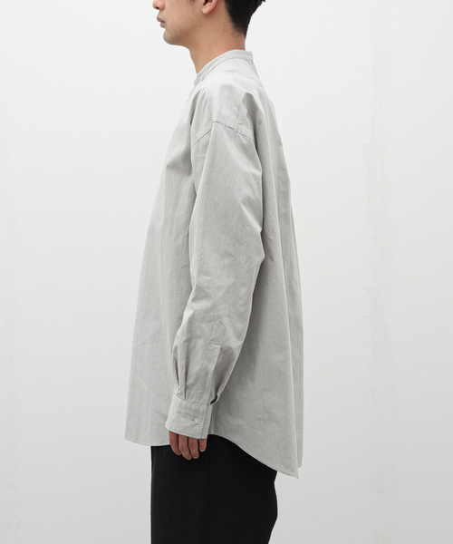 ÉDIFICE LA BOUCLE ラ ブークル バンドカラーストライプシャツ EDIFICE LA BOUCLE（エディフィスラブークル）の「《追加販売