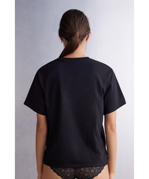 Intimissimi(インティミッシミ)の「コットン ショートスリーブ トップ(Tシャツ/カットソー・レディース・ホワイト/ブラック/ブルー/ライトパープル/ミント/ピンク/スカイブルー/カーキ/アイボリー/モカ・M/L/S)」の12枚目の写真