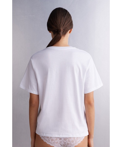 Intimissimi(インティミッシミ)の「コットン ショートスリーブ トップ(Tシャツ/カットソー・レディース・ホワイト/ブラック/ブルー/ライトパープル/ミント/ピンク/スカイブルー/カーキ/アイボリー/モカ・M/L/S)」の17枚目の写真