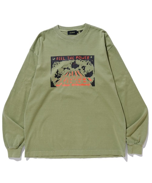 早い者勝ち XLARGE PIGMENT DYED FEEL THE POWER L/S TEE セール】PIGMENT DYED FEEL THE POWER L/S TEE（Tシャツ