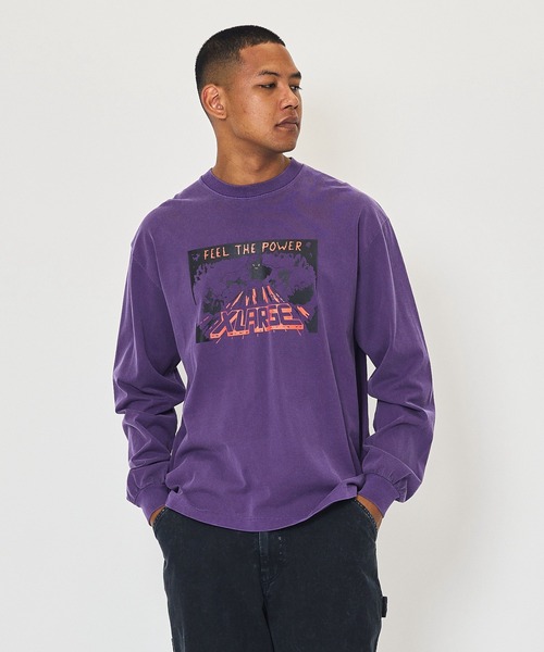 早い者勝ち XLARGE PIGMENT DYED FEEL THE POWER L/S TEE セール】PIGMENT DYED FEEL THE POWER L/S TEE（Tシャツ