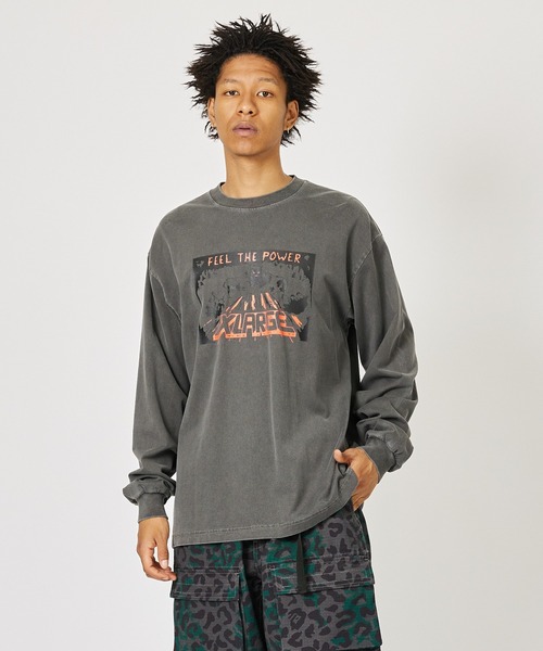 早い者勝ち XLARGE PIGMENT DYED FEEL THE POWER L/S TEE 早い者勝ち XLARGE PIGMENT DYED FEEL THE POWER L/S TEE (X